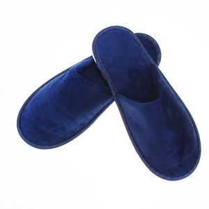 Tibetan Blue Hotel Disposable Slippers Non-Outcrop Anti-Fall Non-Slip Warm Cotton Wool Material