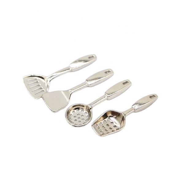 Dollhouse food and play hardware kitchen utensils spoons saucepan spatula miniature scene model wa house accessories
