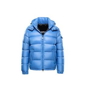 OEM zipper front hooded shinny custom brand winter printed oversize hood mens bubble coat down puffer jacket