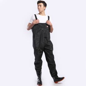 Lightweight Boot waterproof breathable pvc rubber hunting fishing chest waders with boots