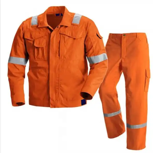 100% Cotton Twill Fire Retardant Work Clothing 2 Pieces Jacket + Pants Oil Gas Station Safety FR Clothing