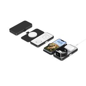 MagSafe wireless charger OEM/ODM Foldable magnetic 3 in 1 charger, MFW MFM certified charger portable charger