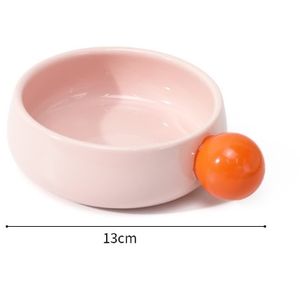 single ceramic pet bowls pink orange dog bowl