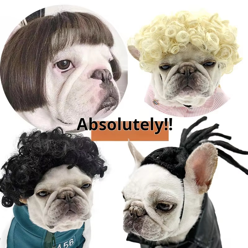 Funny Creative Cat Dog Halloween Christmas Costume Wig Hat Cute Fancy Dress Solid Pattern Polyester Cotton Material Spring