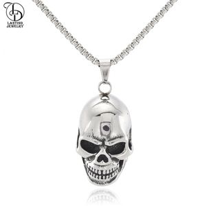 Fashion Punk Gothic Rocker Skull Head Hiphop Stainless Steel Pendant Fashion Jewelry Necklace