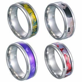 Natural Stone Opal Ring Fashion Finger Jewelry Men Women 8mm Stainless Steel Personality Colorful Simple Rings 8mm High Quality