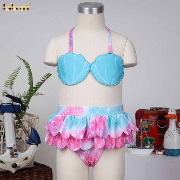 Girl summer colorful fish scales girl swimwear OEM ODM baby swimsuit in stock wholesale baby swimwear - BB3433