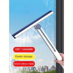 Eco-Friendly 180° Rotatable Multi-Functional Window Squeegee Flexible Scraper Head Hanging/Standing Storage Home Kitchen