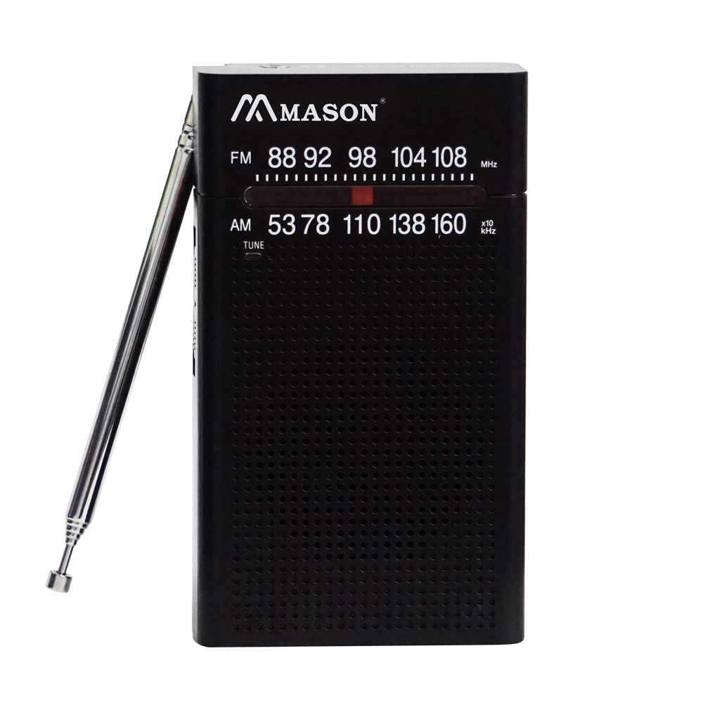 Mason Small Radio Battery Operated Portable Radio AM FM Radio Telescopic Antenna with Speaker for Elder