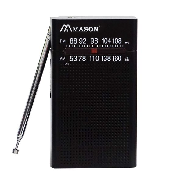 Mason Small Radio Battery Operated Portable Radio AM FM Radio Telescopic Antenna with Speaker for Elder