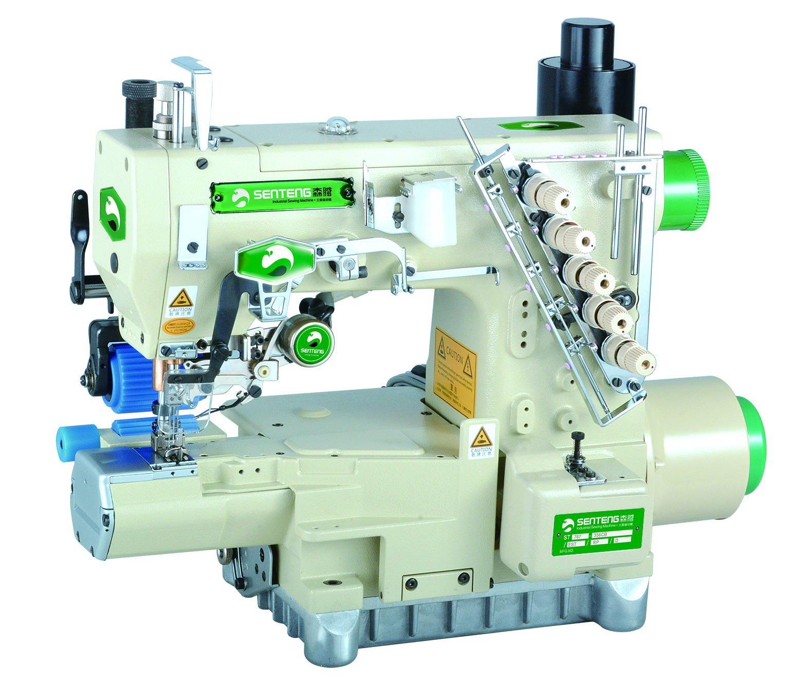 Direct Drive Cylinder Bed Interlock Sewing Machine With Automatic Trimmer And Rear Puller Device