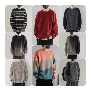 Men Sweater Fashion Warm Pullover Knitted Casual Wear Sweater Loose Autumn Winter Outdoor Tops Clothing