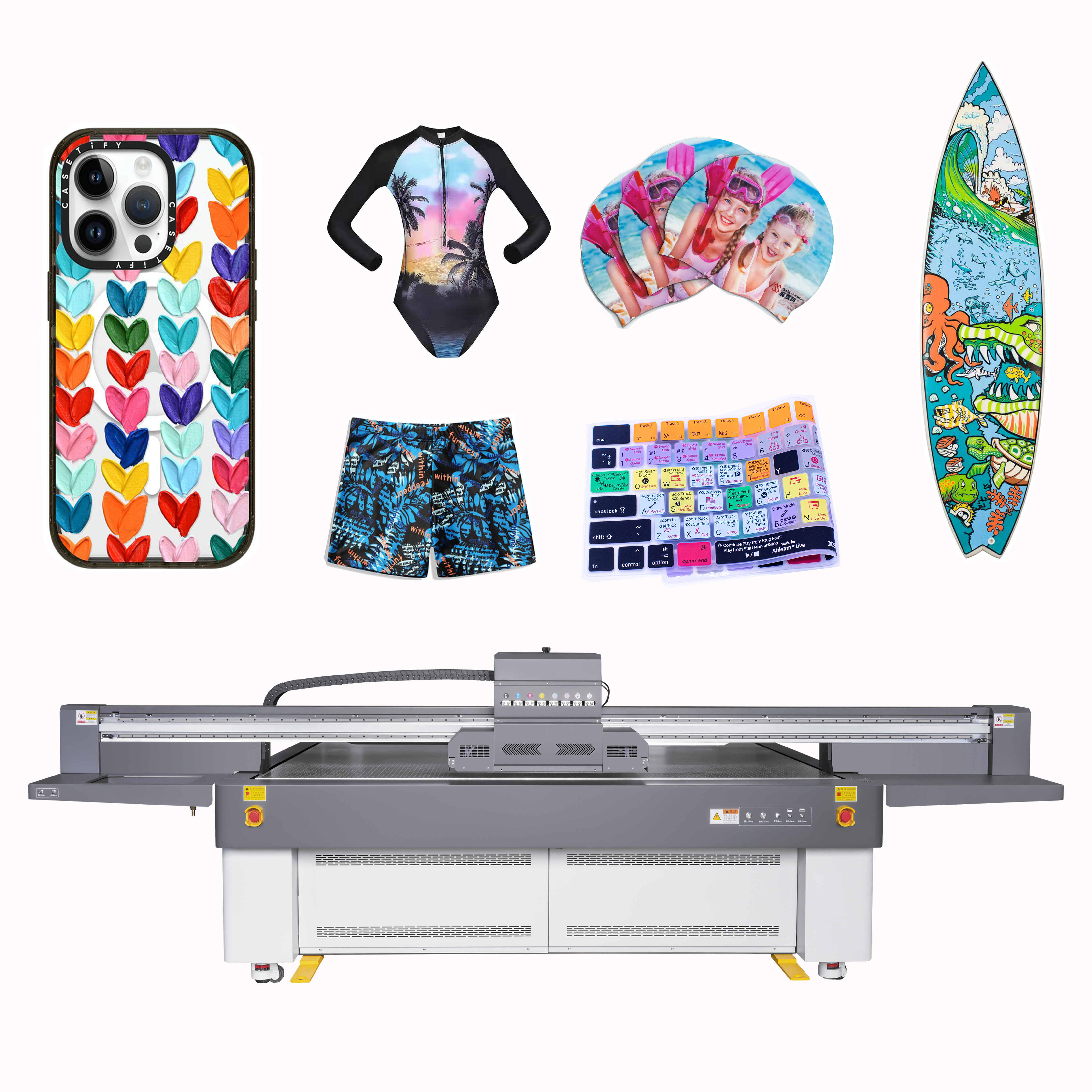 Dongguan Shenghuangke Industrial Co., Ltd. L2500 W1300 SHK Large format CE4 G5 7 color 5 printhead silicone rubber uncoated 2513 Uv inkjet Flatbed Printer