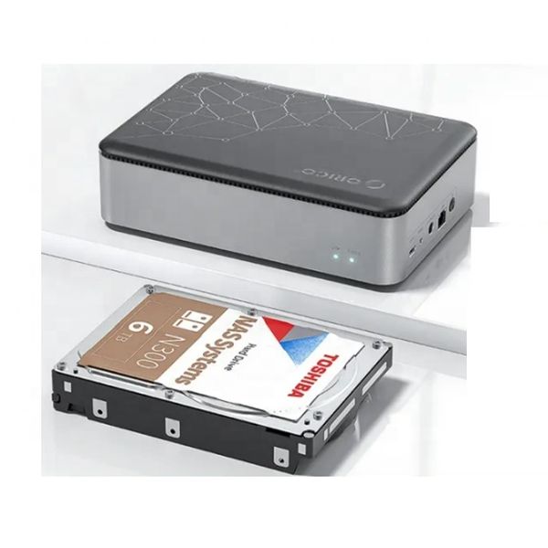 ORICO NAS Storage Enclosure with APP-Connect SDVN Network SATA 3.5'' HDD/SSD Mini NAS Storage for Family Safe Cloud (diskless)