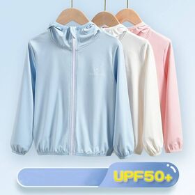 UPF50+UV Ice Silk Children's Sun Protection Clothing Summer Thin Boys' Sun Screen Clothing Senior Student Candy Color Beach Coat