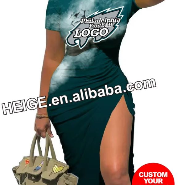 Dropshipping Trademark Eagle Wholesale Elegant Bodycon Plus Size Women Casual Clothing Long Party Dresses