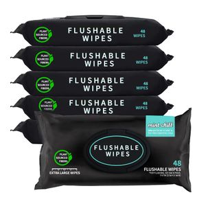 OEM Private Label Eco-Friendly Male Female Biodegradable Toilet Cleaning Flushable Wet Wipes For Butt