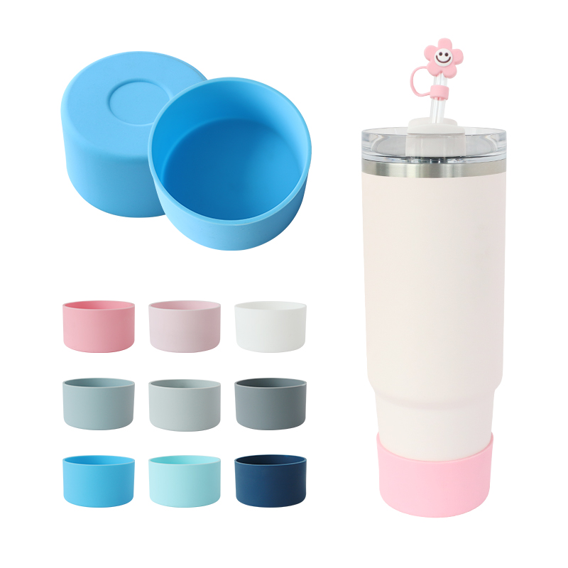 Dongguan Beiluoxi Craftworks Co., Ltd. Tumbler Cup Accessories Cases Anti-slip Accessories Protector for Tumbler Outdoor Sports Silicone Boot Water Bottle Sleeve