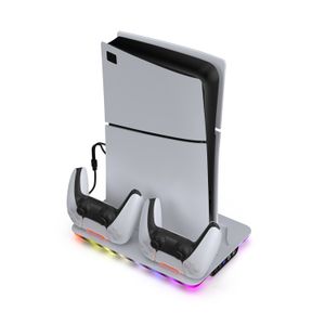 PS5 Multi Function Cooling Fan Base Stand With Charging Dock Station For PS5 Slim Console RGB Light