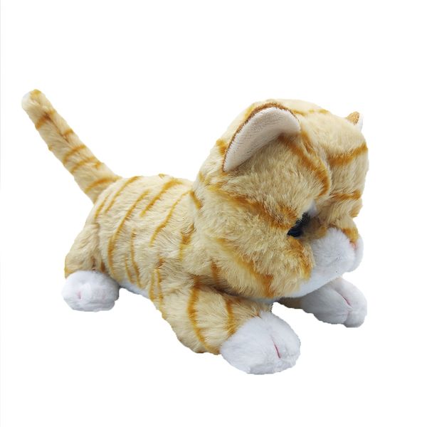Simulated Cat Yellow Robot Stuffed Plush Animal Electronic Interactive Kitten Pet Walking Singing Cat Plush Toys