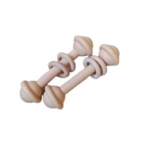 Wholesale Newborn Gift Wood Ring Baby Play Toy Teething Ring Wooden Rattles Unisex Beech Wood Teethers For Babies