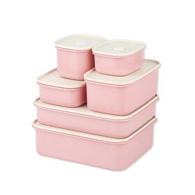 Kitchen Accessories Fridge Storage Box Bins Organizer Set with Lids Wheat Straw Microwave Plastic Air Tight Food Prep Containers