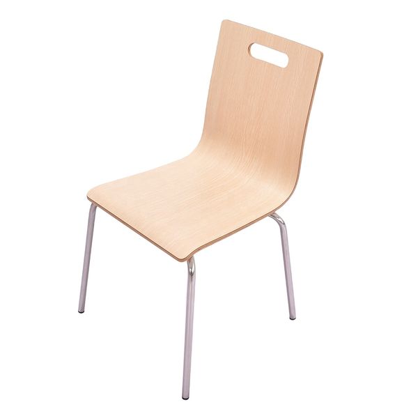 Wholesale Commercial Furniture Restaurant Cafeteria Laminated Wood Chair Stackable Plywood Seat with Metal Leg