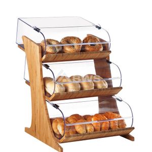 Free Design Food Shop Countertop Clear Acrylic Top Bread Display Retail Wooden Bakery Cake Display Cabinet Case