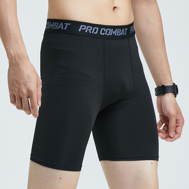 Mens Slim Fit Sports Short Leggings Polyester and Spandex Fitness Tight Shorts Athletic Breathable Training Shorts For Men