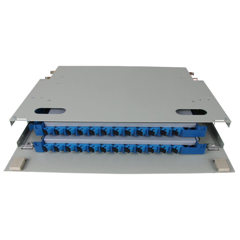 VCOM Indoor Network ODF Optical Distribution Frame 24 Cores Fiber Patch Panel with Built-in Rack Splice Tray