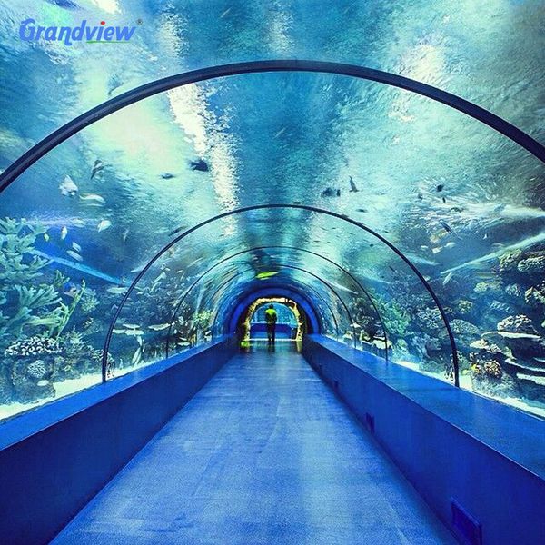 30-Year Warranty Underwater Acrylic Glass Tunnel Aquariums Ideal for Commercial Using
