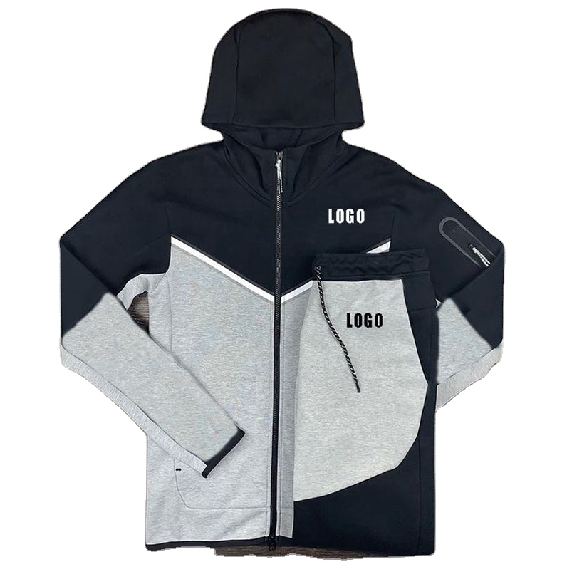 Guangxi Zhuang Jintang Health Management Co., Ltd. Custom Men's Jogging Track Suit 2 Piece Set Cotton Polyester Cardigan Sweat Suits Men Zipper Hoodie Tech Tracksuits