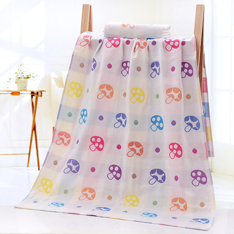 Ningbo Keluosibode E-Commerce Co., Ltd. Cotton bath towel jacquard 70 * 140 three-layer gauze bath towel adult and children's absorbent cartoon