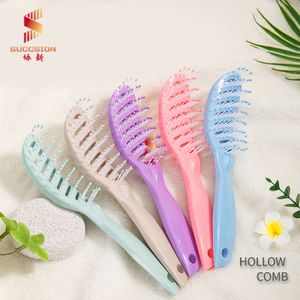 Plastic Vent Hair Brush Comb Massage Curly Hair Styling Salon Ribs Row Hollow Comb Good Quality Professional