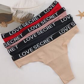2022 Dropshipping LOVE SECRET Letter Glitter G String One Piece Seamless Thong Womens Panties Sexy