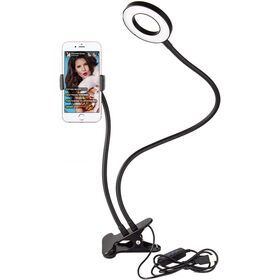 Old Shark Selfie Ring Light with Cell Phone Holder and Stand Bracket for Live Stream Dimmable LED Circle Ring Light for Phone