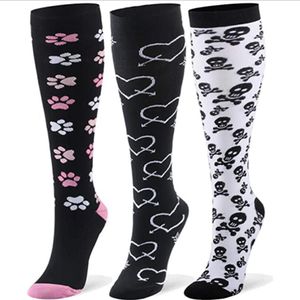 Custom Brand Skeleton Women Nurse Medical Socks Compression 15-20 mmhg