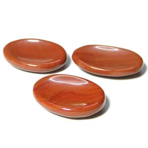Red Jasper Worry Stone Irish Carved India Handcrafted Crystal Palm Thumb Stone Gemstone Stress Relief Worry Stone For Sale