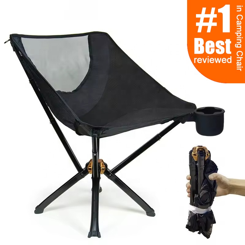 Zhongshan Ranzhiyi Trading Co., Ltd. CLIQ quick open Customized Manufacture lightweight aluminium outdoor Foldable portable moon Beach Fishing Camping Chair