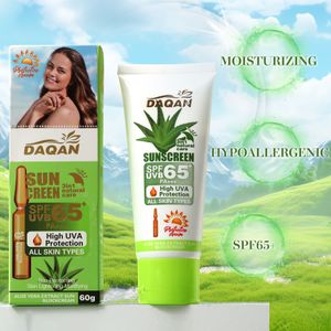 High Quality Aloe Vera SPF65 Moisturizing Broad Spectrum Water-Resistant Sunblock Cream