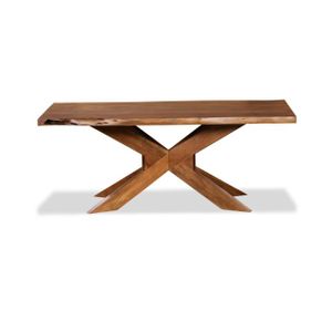 Industrial & Vintage Indian Live Edge Wood Console Table Antique Iron Folding Console for Home or Hall Made from Metal Acacia