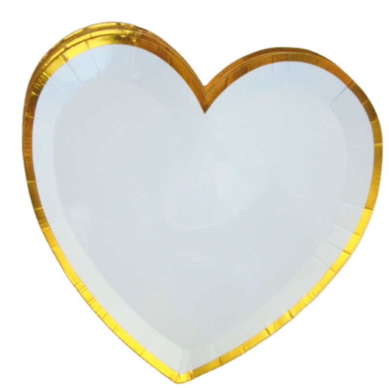 Paper Plates Heart Shape Party Plates Tableware Plates Decoration for Mother's Day Valentine's Day Wedding Party Accessories