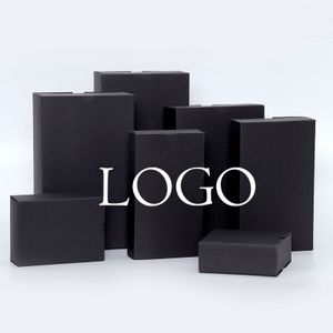 Paper Box Luxury Jewelry Cosmetic Gift Packaging Kraft Cardboard Custom Logo Folding High Quality Black Free Sample Craft Box