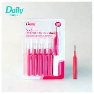 Daily Care Hot Sale soft rubber interdental brush  dental floss, 4 sizes for teeth cleaning , CE certififed
