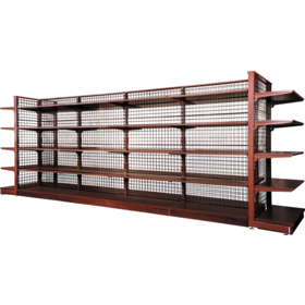 Wire Mesh Back Panel Retail Display Shelf Gondola Wall Shelving for Convenience Storage Racking Store Shelf Display Shop Shelving