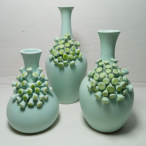 Elegant Matte Frosted Ceramic Bud Vase Set Modern Energy Infused Table Vases for Home & Office Decoration for Gifts