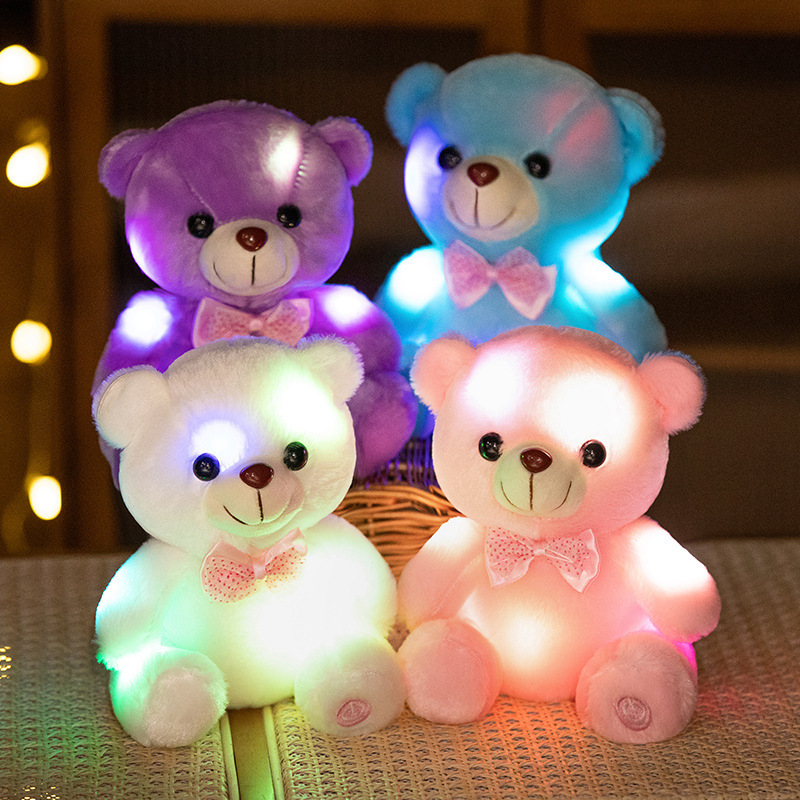 Lighting Bow Tie Led Teddy Bear Plush Toys Led Rose Love Sweater Cuddle Giant Teddy Bear Doll Stuffed Toy Teddy Bear Gift