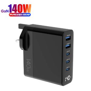 140W 100W 65W PD GaN Charger 3C2A Output LED Display QC3.0 Fast Adapter Type C Quick Travel Charger for iPhone Laptop Mobile