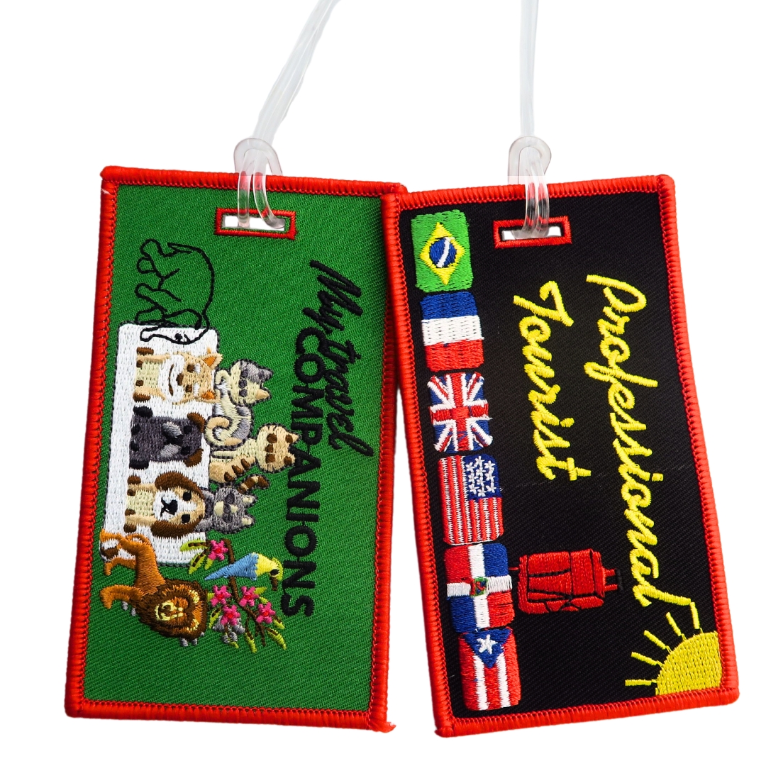 Travel Embroidery Name Tag Custom Luggage Tag With Logo
