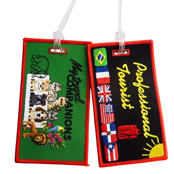 Travel Embroidery Name Tag Custom Luggage Tag With Logo